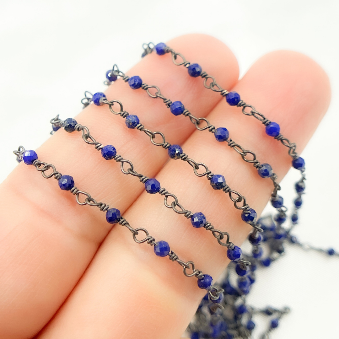 Lapis Lazuli Oxidized Wire Chain