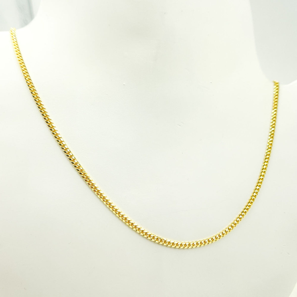 14K Solid Yellow Gold Curb Link Chain