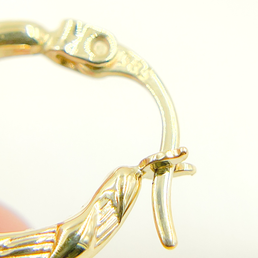 14K Solid Gold Twisted Hoop