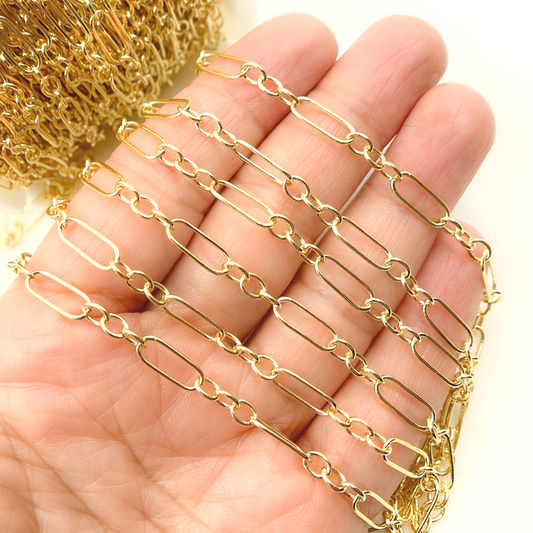 14k Gold Filled 1 Long Oval link & 3 Round Link Chain