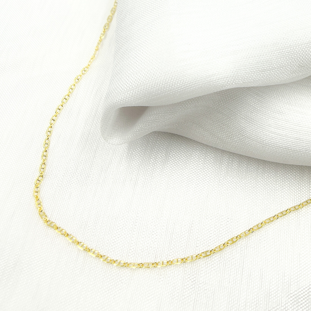 14K Solid Gold Flat Marina Chain