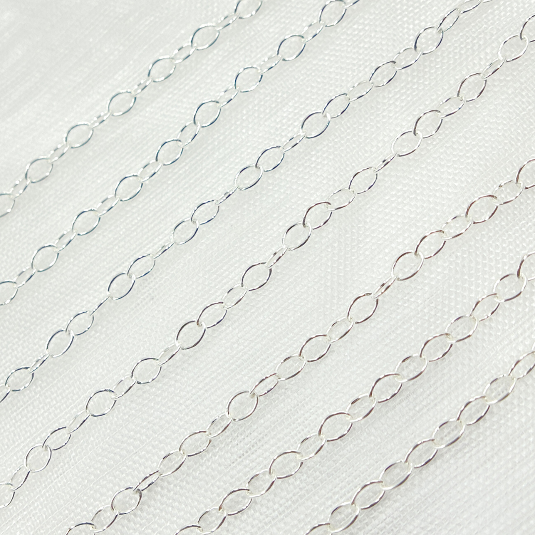925 Sterling Silver Smooth Oval Link Chain. 