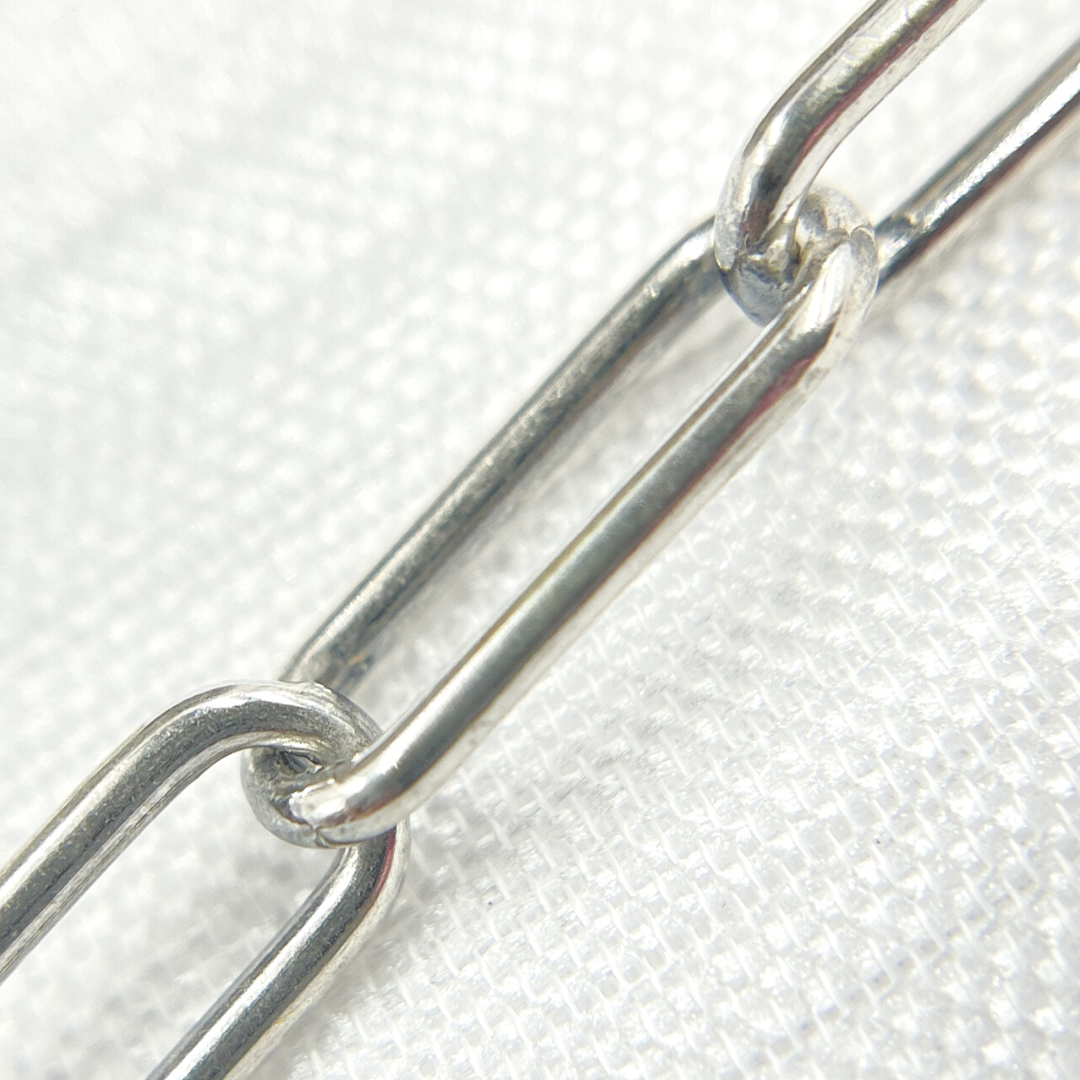 Oxidized 925 Sterling Silver Paperclip Chain. V6OX