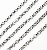 Load image into Gallery viewer, Black Rhodium 925 Sterling Silver Rolo Link Chain. V89BR
