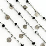 Load image into Gallery viewer, Black Spinel &amp; Dangle Disc Oxidized Wire Chain. BSP31
