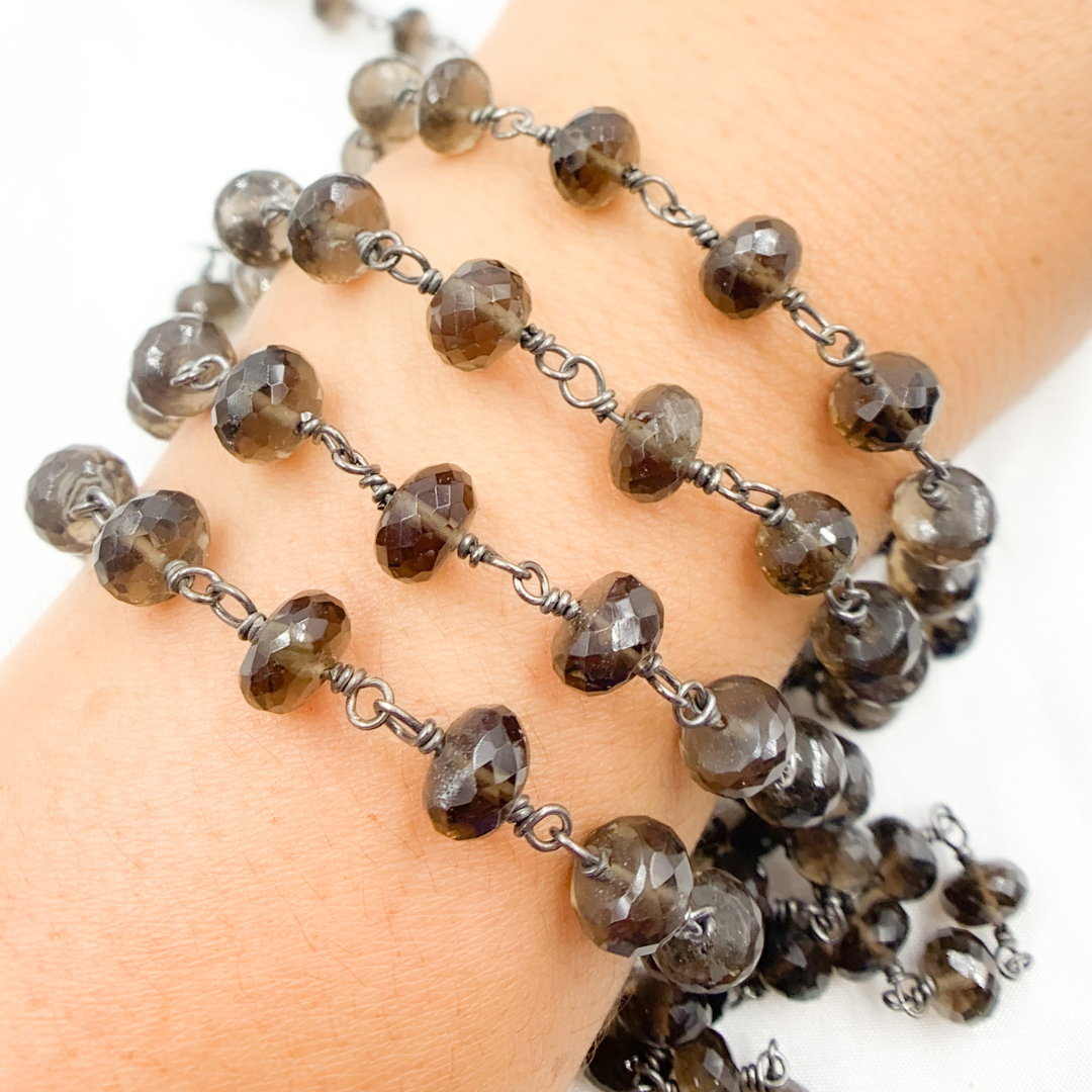Smoky Quartz Oxidized Wire Chain