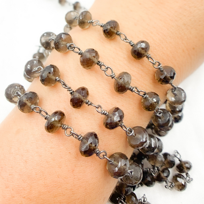 Smoky Quartz Oxidized Wire Chain