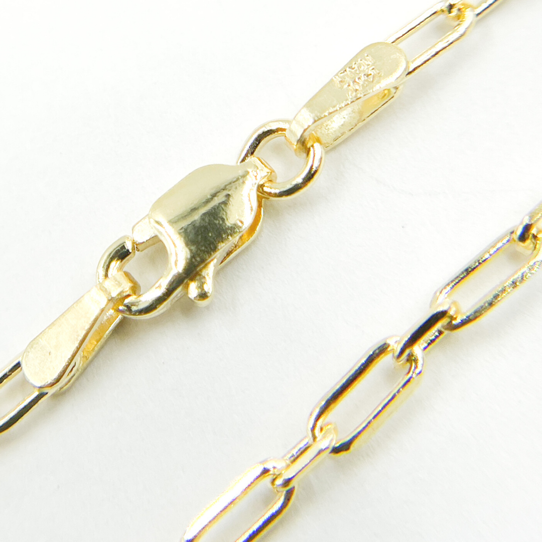 06014559FD. 14K Solid Gold Paperclip Long & Short Link Chain