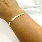 14K Solid Gold Dainty Herringbone Bracelet.