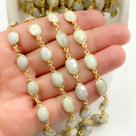 Load image into Gallery viewer, Silverite Oval Shape Bezel Gold Plated 925 Sterling Silver Wire Chain. SIL6
