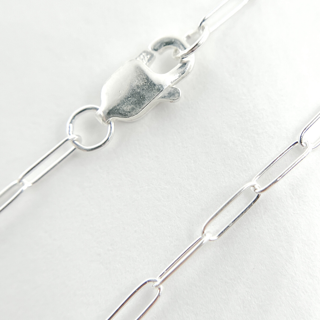 925 Sterling Silver Paperclip Finished Necklace. 1606SSNecklace