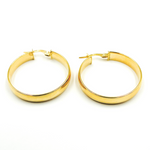 Load image into Gallery viewer, 14K Solid Gold Smooth Hoop Earrings