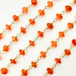 Load image into Gallery viewer, Carnelian Gold Plated Wire Chain. CAR6
