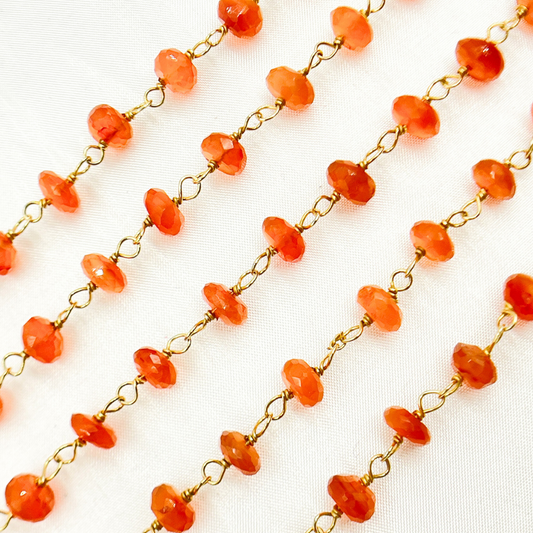 Carnelian Gold Plated Wire Chain