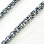 Load image into Gallery viewer, Black Rhodium &amp; White 925 Sterling Silver Diamond Cut Box Chain. X9ND
