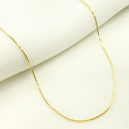 14K Solid Yellow Gold Snake Box Necklace