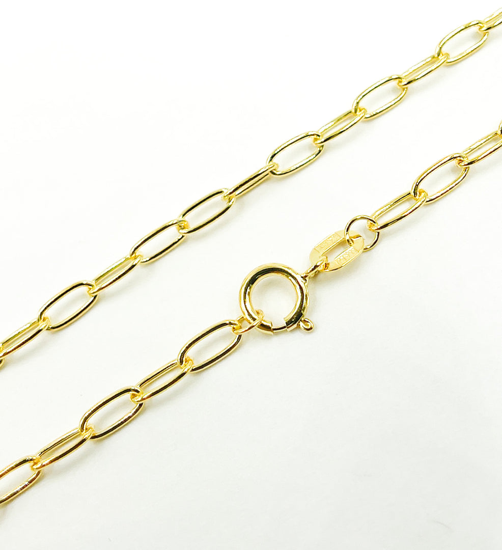 060KF5. 14K Solid Gold Paperclip Chain