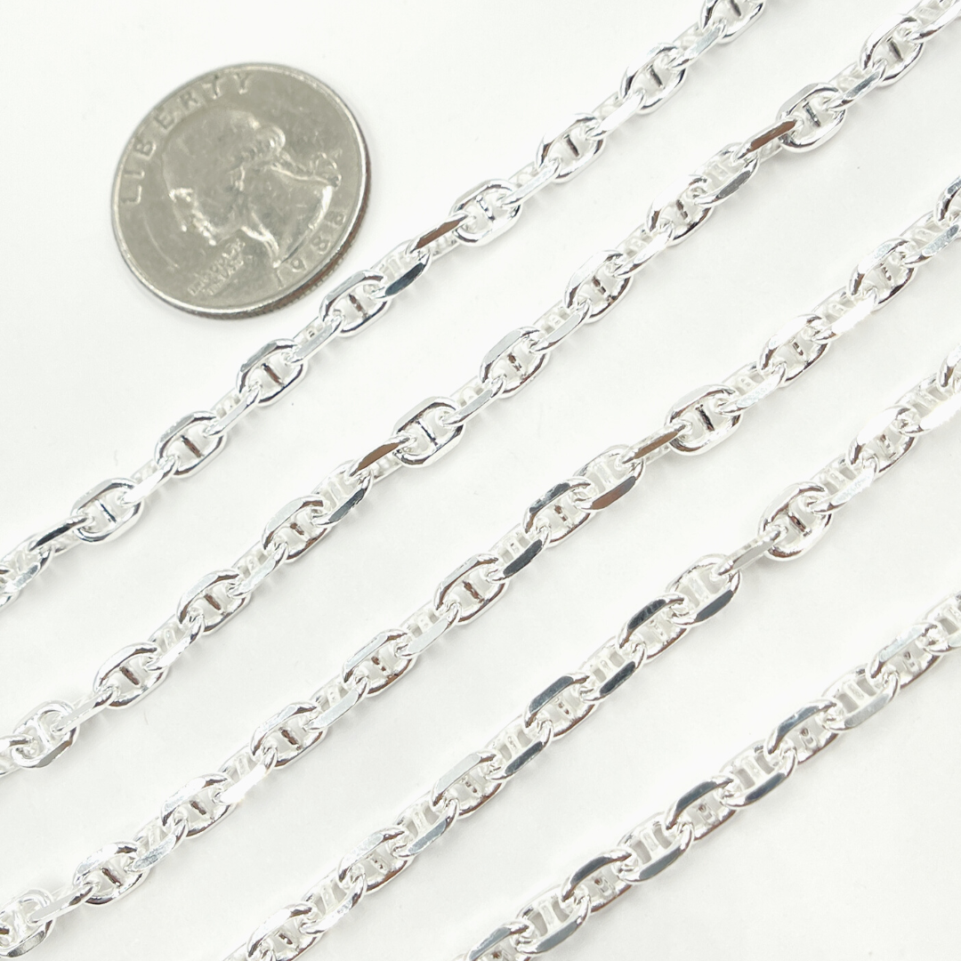 925 Sterling Silver Diamond Cut Marina Chain. Y10SS