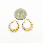 Load image into Gallery viewer, 14K Solid Gold Textured Hoop