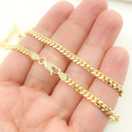 Load image into Gallery viewer, 100R04GGA3. 14K Solid Yellow Gold Flat Curb Link Necklace
