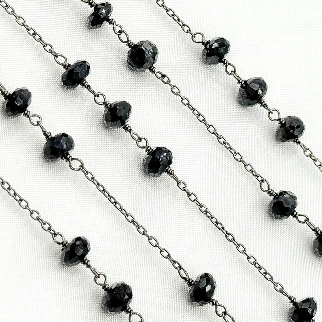 Black Spinel Oxidized Connected Wire Chain.