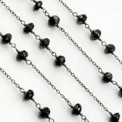 Black Spinel Oxidized Connected Wire Chain.