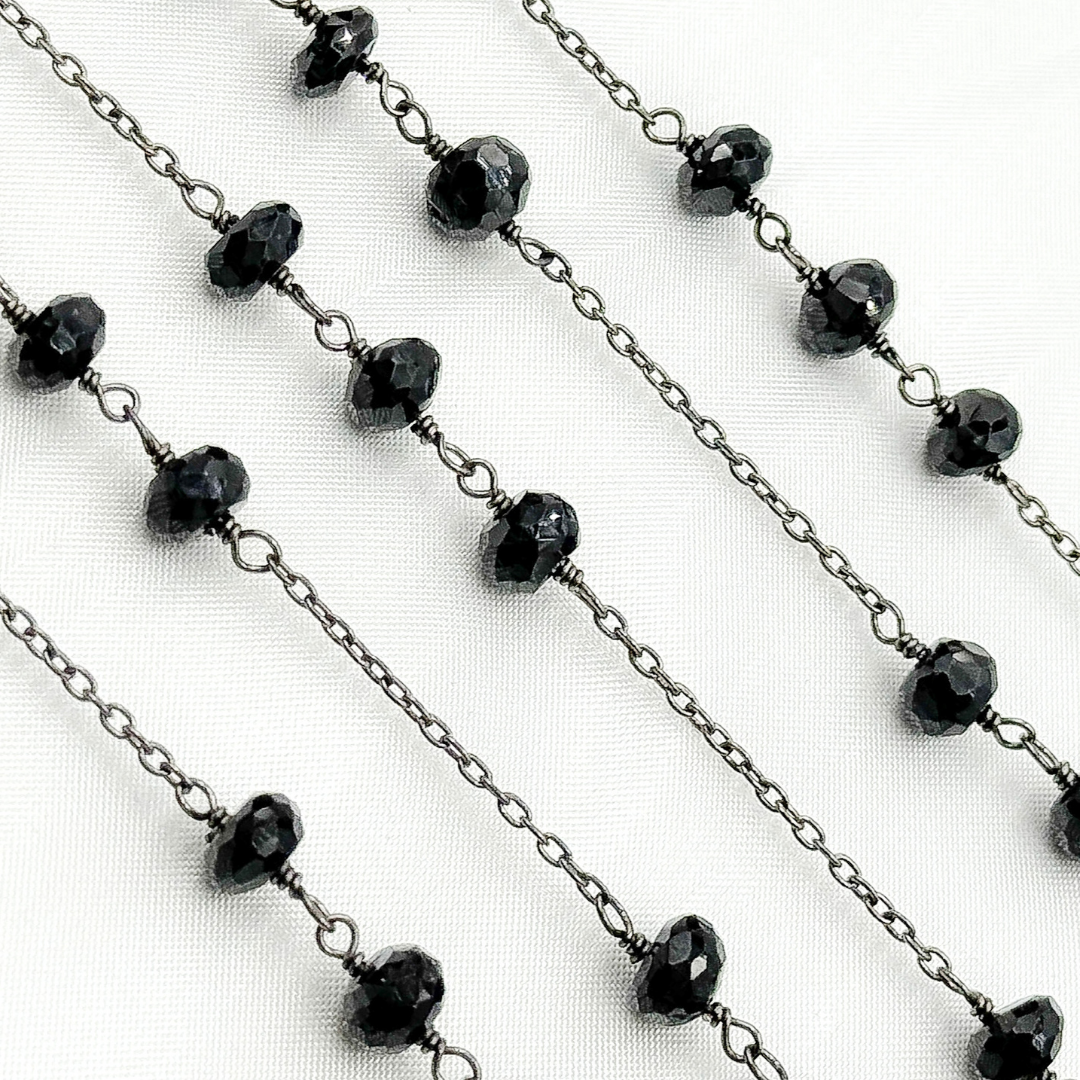 Black Spinel Oxidized Connected Wire Chain. BSP32