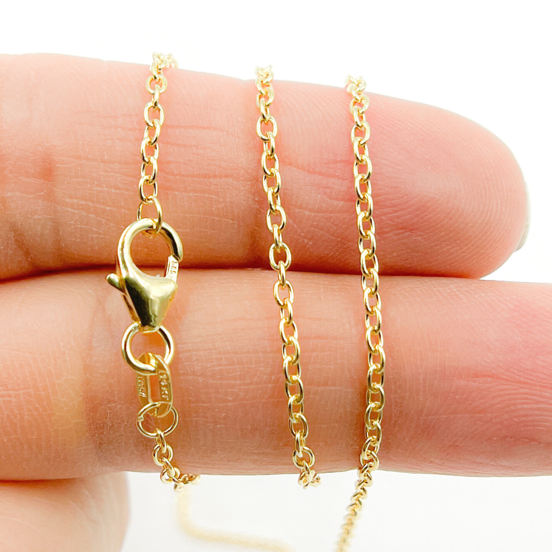 040KF. 14K Solid Gold Cable Chain