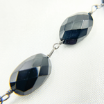 Load image into Gallery viewer, Black Spinel Oval Shape Oxidized Wire Chain. BSP44
