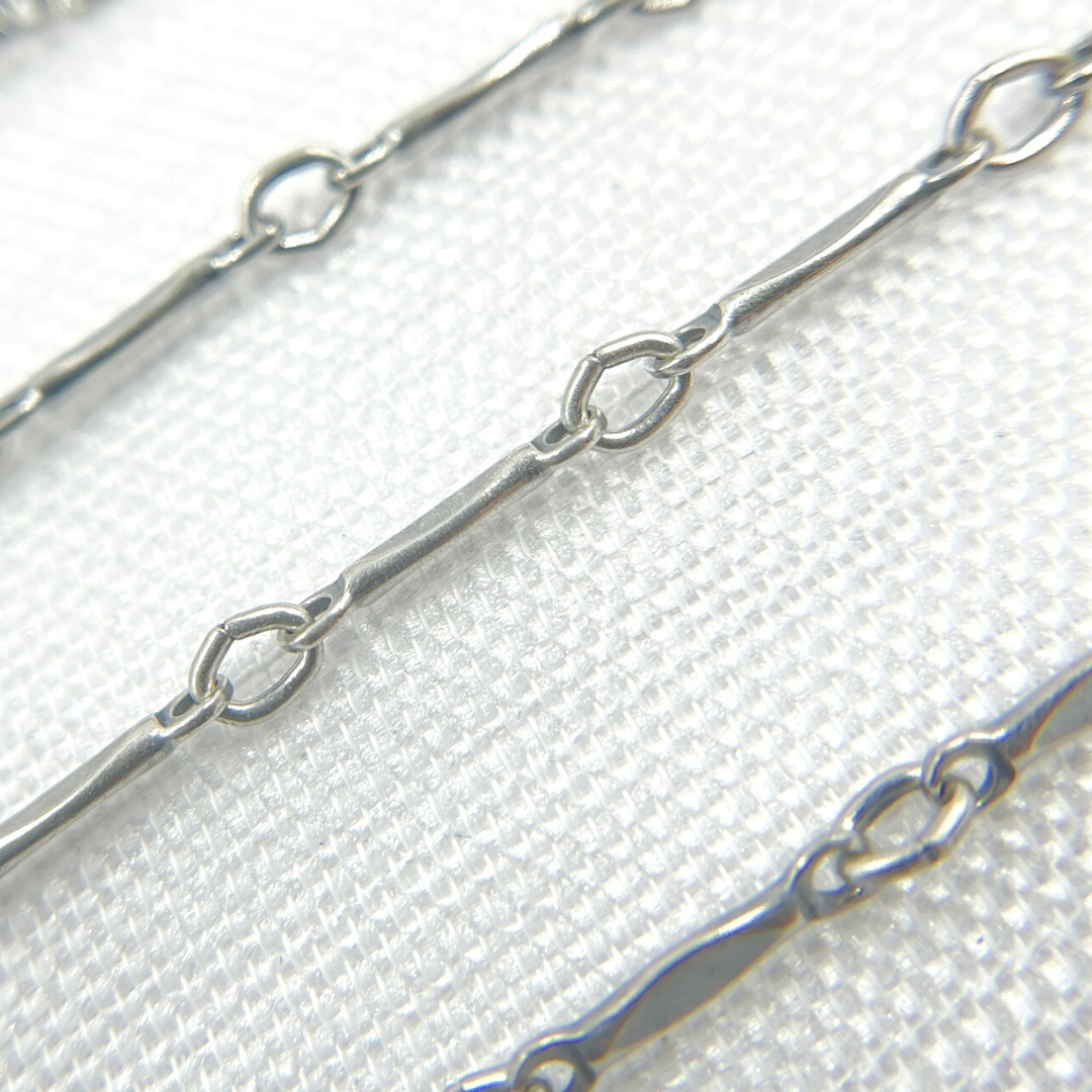 Oxidized Sterling Silver Dapped Bar Chain
