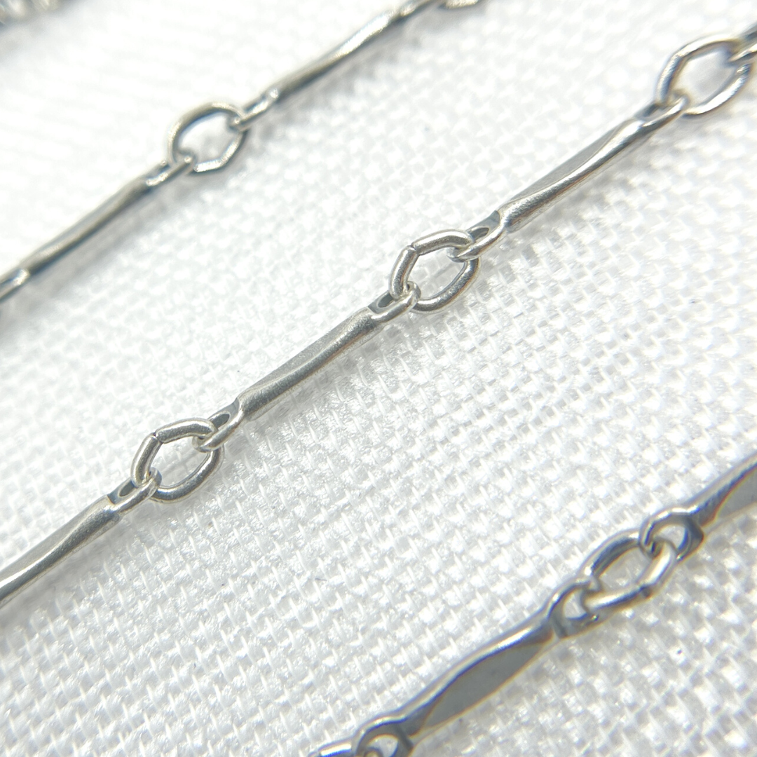 Oxidized 925 Sterling Silver Dapped Bar Chain. 568OX