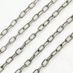 Load image into Gallery viewer, Oxidized 925 Sterling Silver Round Hammered Paper Clip Chain. V137DCOX
