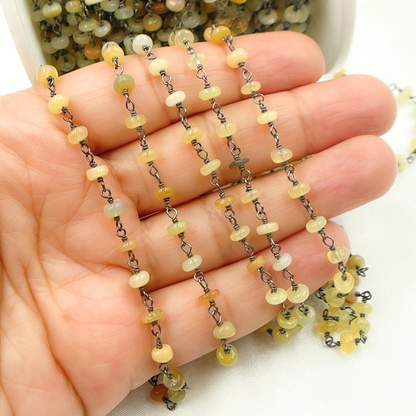 Ethiopian Opal Oxidized Wire Chain