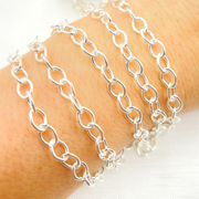 V194SS. Sterling Silver Smooth Oval Link Chain