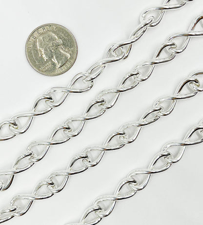 565MTSS. Sterling Silver Hollow Infinity Link Chain