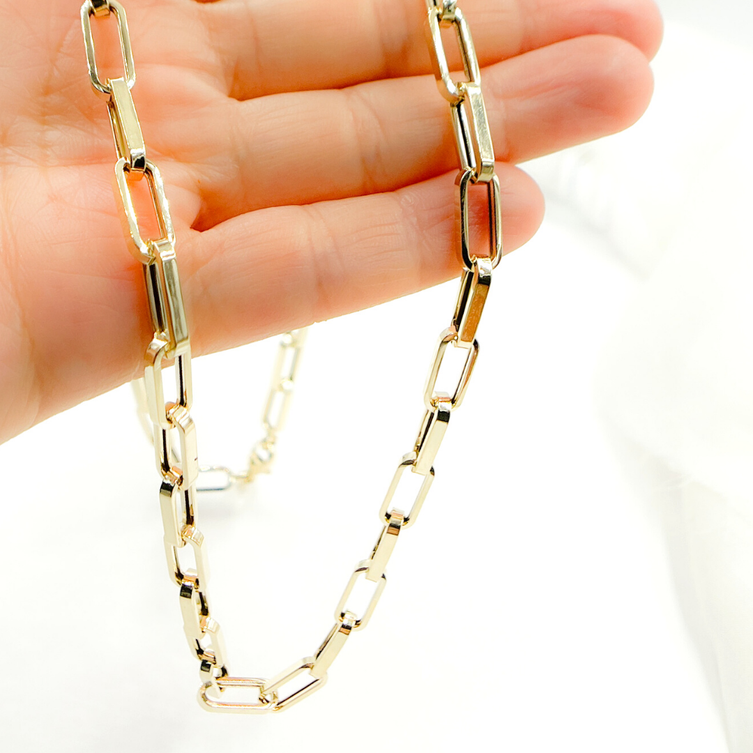 14K Solid Gold Flat Box Link Chain