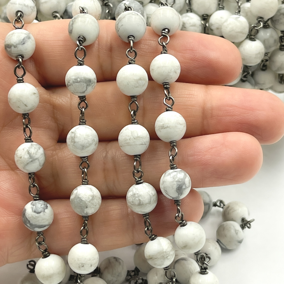 Howlite Gemstone Round Shape Chain
