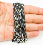 Load image into Gallery viewer, Cable Oxidized Black and Silver Chain with tubes. Z9SBFNecklace
