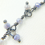 Load image into Gallery viewer, Coated Blue Moonstone Cluster Dangle Oxidized Wire Chain. CMS90
