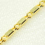 Load image into Gallery viewer, 035LURBRT4C7byFt. 14k Solid Yellow Gold Diamond Cut Bars Link Chain by Foot
