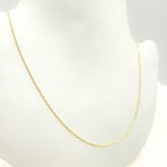 Load image into Gallery viewer, 030FLP1T5. 14K Solid Yellow Gold Diamond Cut Marina Link Chain
