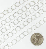 Load image into Gallery viewer, 925 Sterling Silver Hammered Round Link Chain. 693KSS
