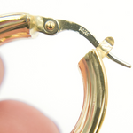 Load image into Gallery viewer, 14K Solid Gold Flat Diamond Cut Hoop Earrings