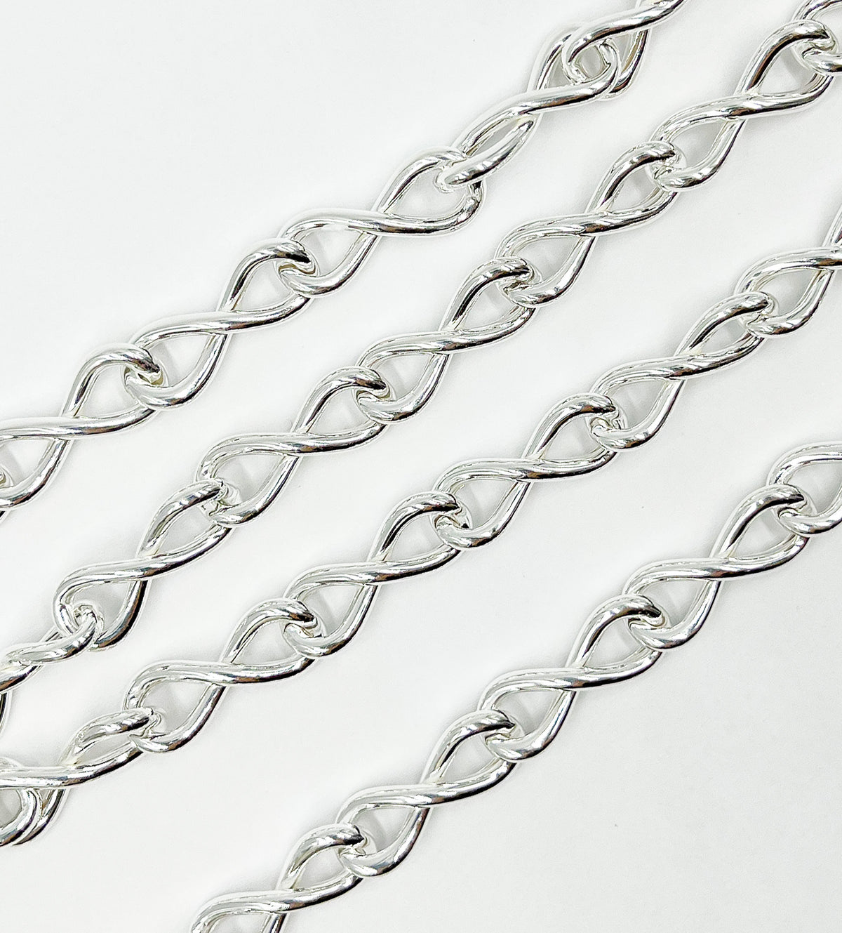 565MTSS. Sterling Silver Hollow Infinity Link Chain