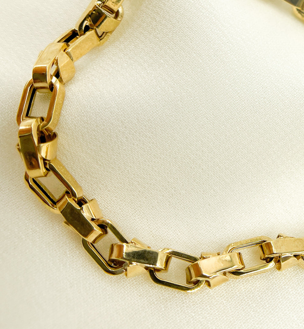 14K Solid Gold Box Bracelet