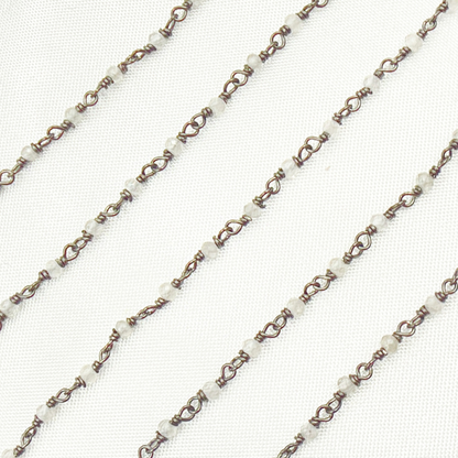 White Zircon Oxidized Wire Chain.
