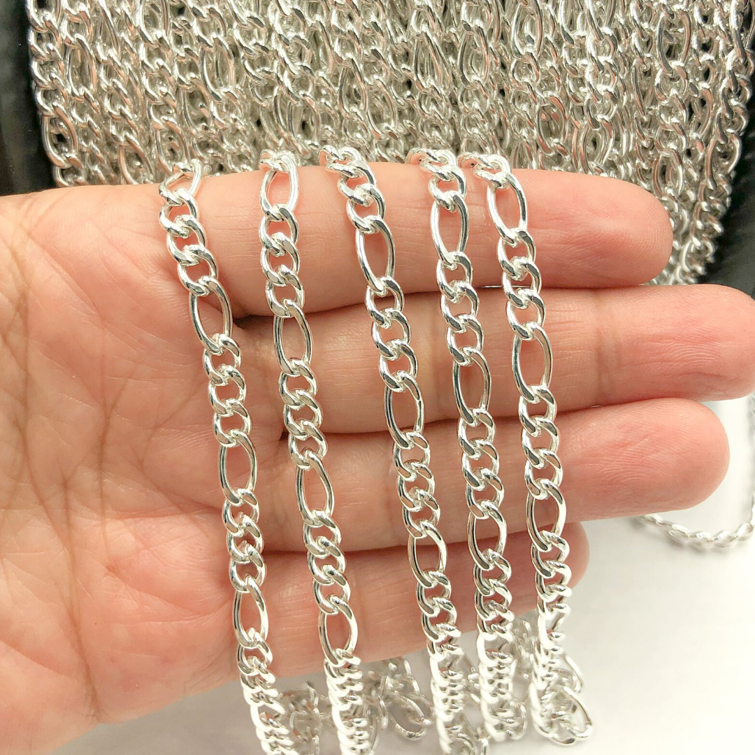 925 Sterling Silver Figaro Wire Chain. Y61SS