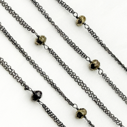 Pyrite Double Oxidized Connected Wire Chain