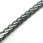 Load image into Gallery viewer, 925 Sterling Silver &amp; Black Rhodium Flat Wheat Necklace. 0502213SBNecklace
