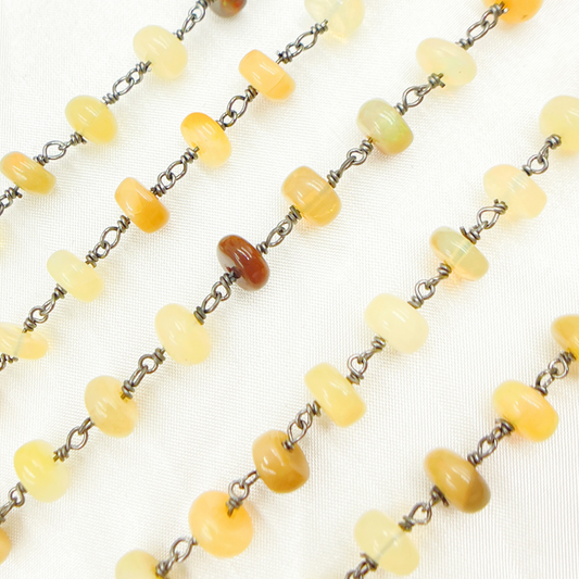 Ethiopian Opal Oxidized Wire Chain.